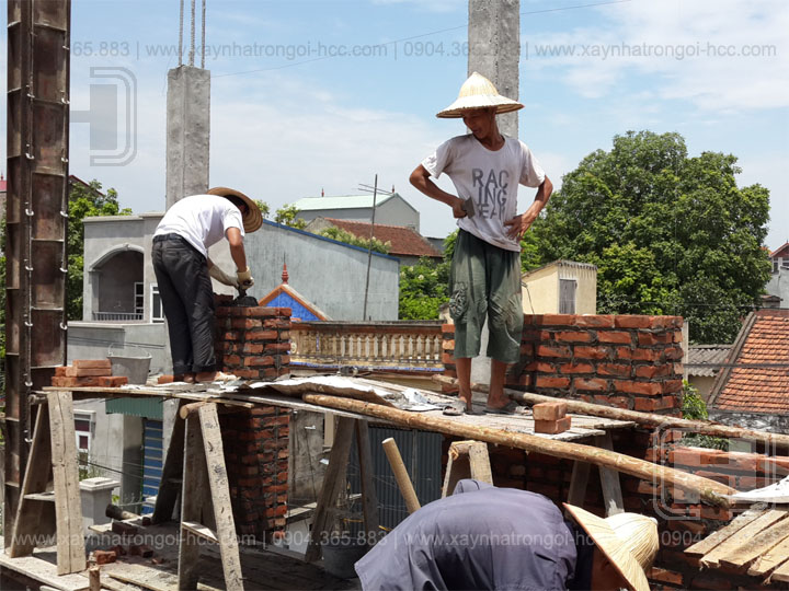 Xây nhà trọn gói tại Thanh Hóa - công tác xây chèn tường